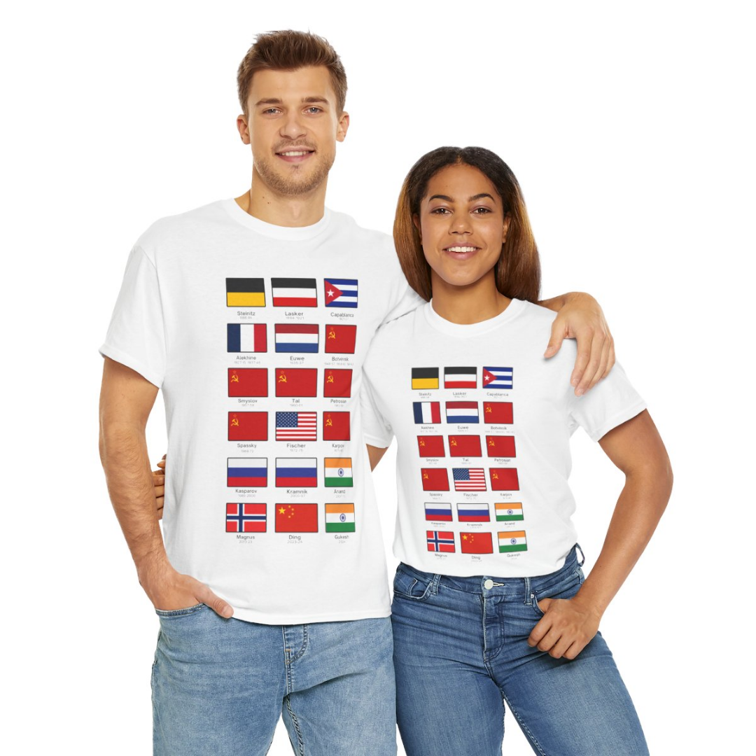 World Chess Champions Flags Unisex T-Shirt